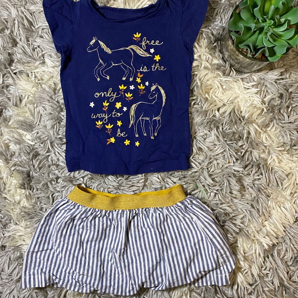 Carter’s 2 piece bundle shirt and skirt 12m